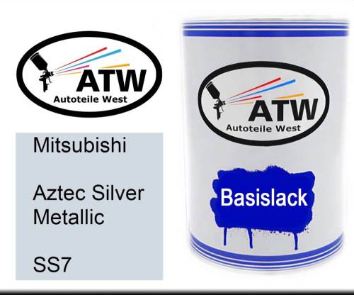 Mitsubishi, Aztec Silver Metallic, SS7: 500ml Lackdose, von ATW Autoteile West.